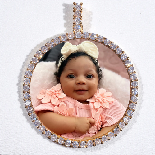 LARGE 3D CIRCLE CUSTOM PICTURE PENDANT