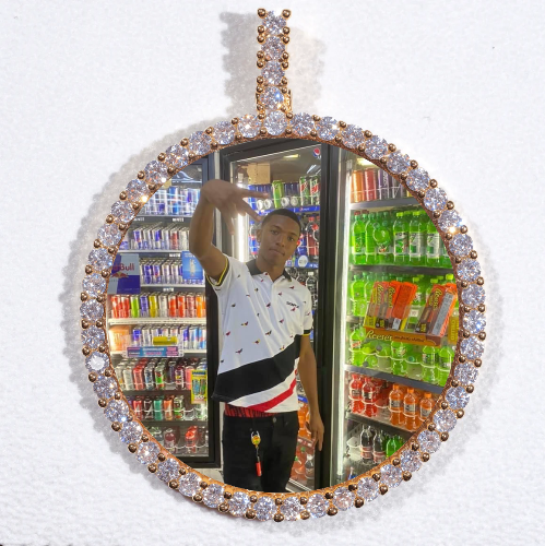LARGE 3D CIRCLE CUSTOM PICTURE PENDANT