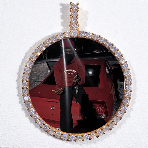 LARGE 3D CIRCLE CUSTOM PICTURE PENDANT