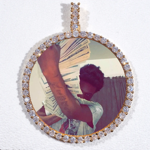 LARGE 3D CIRCLE CUSTOM PICTURE PENDANT