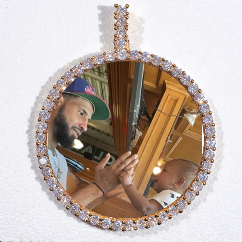 LARGE 3D CIRCLE CUSTOM PICTURE PENDANT