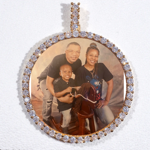 LARGE 3D CIRCLE CUSTOM PICTURE PENDANT