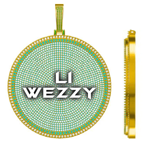 CUSTOM LETTER NECKLACE 3D BIG DISC
