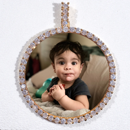 LARGE 3D CIRCLE CUSTOM PICTURE PENDANT