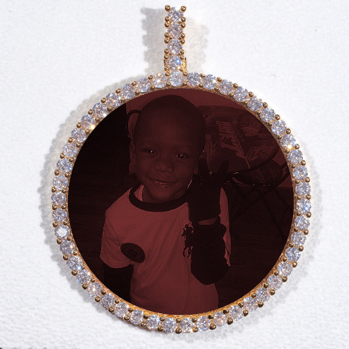 LARGE 3D CIRCLE CUSTOM PICTURE PENDANT