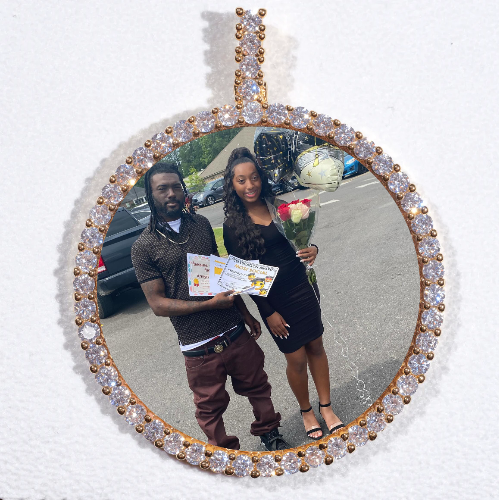 LARGE 3D CIRCLE CUSTOM PICTURE PENDANT