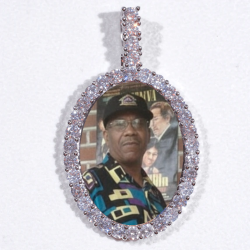 Large 3D Oval Custom Picture Pendant
