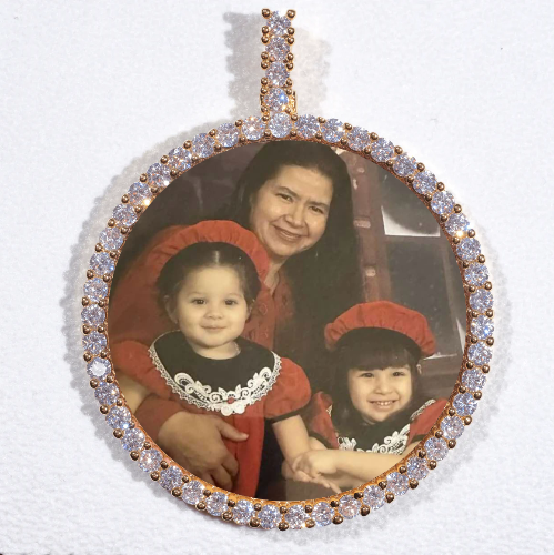 LARGE 3D CIRCLE CUSTOM PICTURE PENDANT