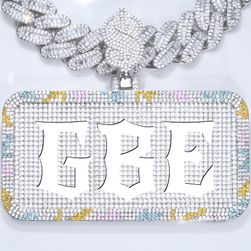 CUSTOM LETTER NECKLACE 3D COLORFUL SQUARE
