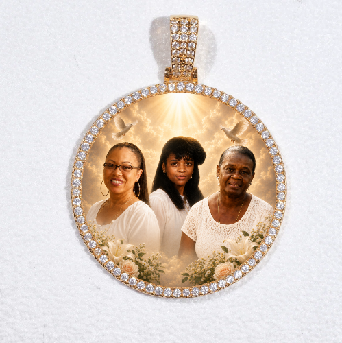 MEDIUM 3D CIRCLE CUSTOM PICTURE PENDANT