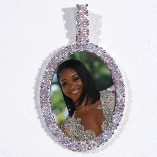 Large 3D Oval Custom Picture Pendant