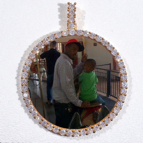 LARGE 3D CIRCLE CUSTOM PICTURE PENDANT