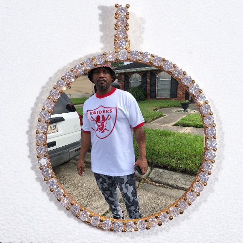 LARGE 3D CIRCLE CUSTOM PICTURE PENDANT