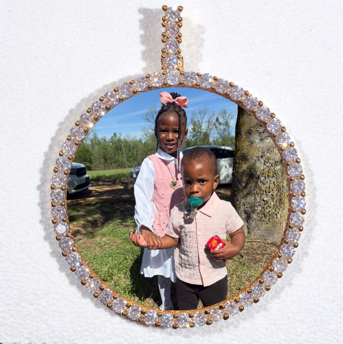 LARGE 3D CIRCLE CUSTOM PICTURE PENDANT
