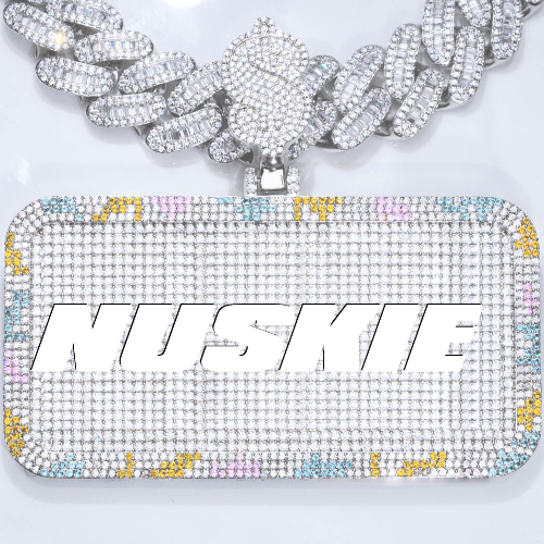 CUSTOM LETTER NECKLACE 3D COLORFUL SQUARE