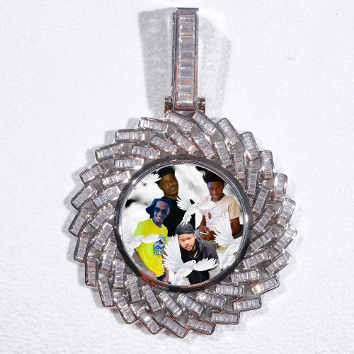 Large 3D Baguette Custom Picture Pendant