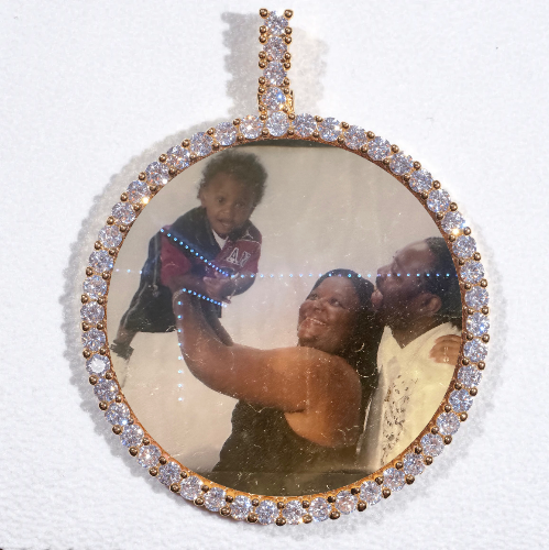 LARGE 3D CIRCLE CUSTOM PICTURE PENDANT