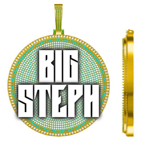 CUSTOM LETTER NECKLACE 3D BIG DISC