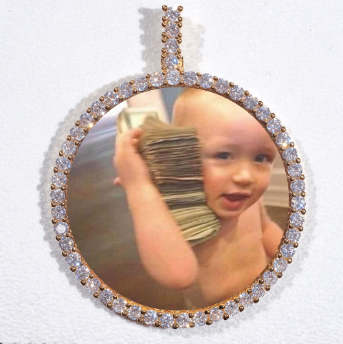 LARGE 3D CIRCLE CUSTOM PICTURE PENDANT
