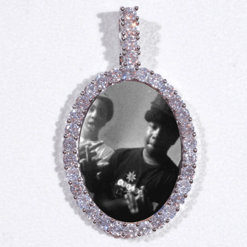 Large 3D Oval Custom Picture Pendant