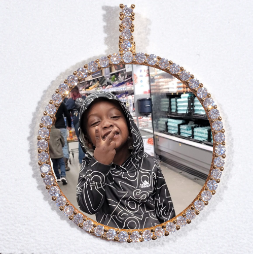 LARGE 3D CIRCLE CUSTOM PICTURE PENDANT