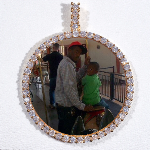 LARGE 3D CIRCLE CUSTOM PICTURE PENDANT