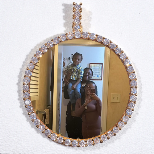 LARGE 3D CIRCLE CUSTOM PICTURE PENDANT