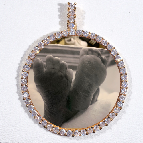 LARGE 3D CIRCLE CUSTOM PICTURE PENDANT