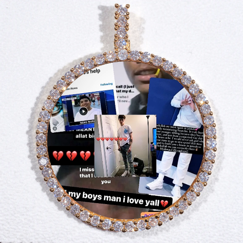 LARGE 3D CIRCLE CUSTOM PICTURE PENDANT