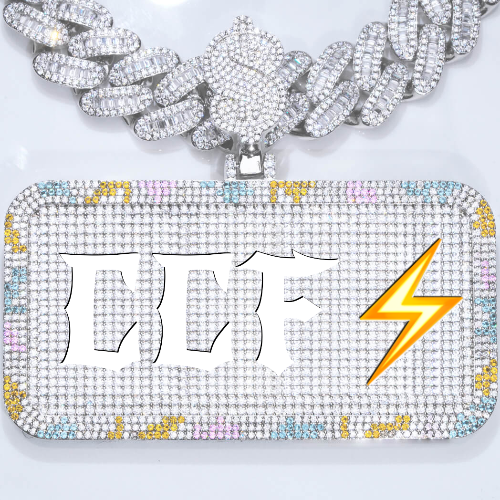 CUSTOM LETTER NECKLACE 3D COLORFUL SQUARE