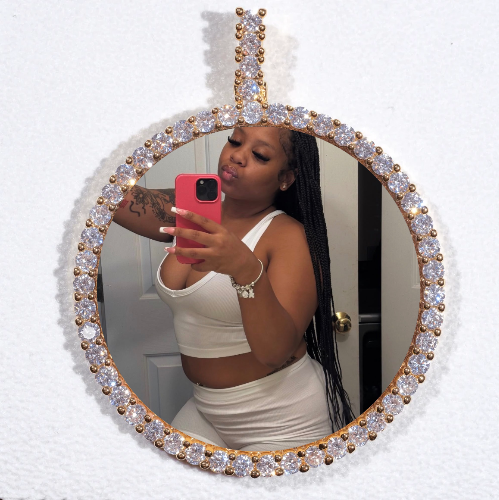 LARGE 3D CIRCLE CUSTOM PICTURE PENDANT