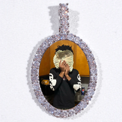 Large 3D Oval Custom Picture Pendant