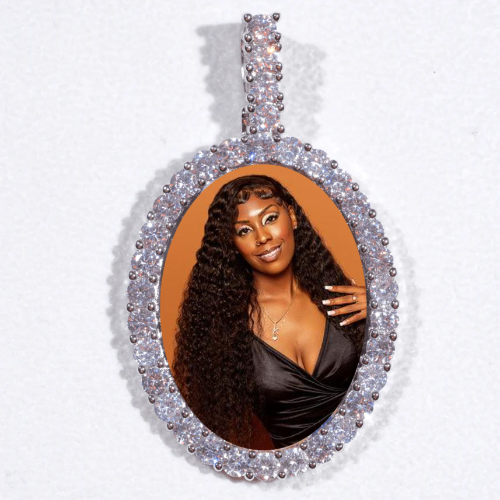 Large 3D Oval Custom Picture Pendant