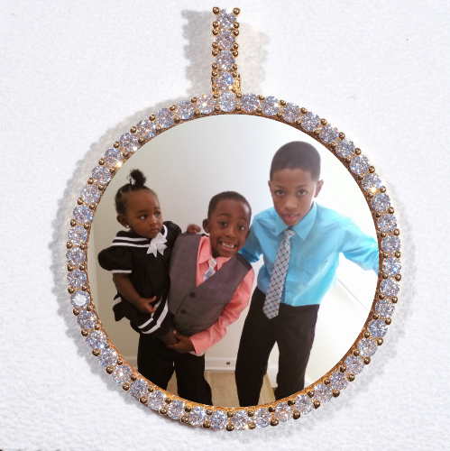 LARGE 3D CIRCLE CUSTOM PICTURE PENDANT