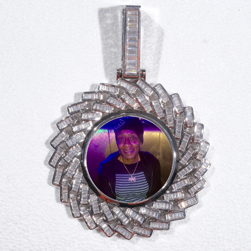Large 3D Baguette Custom Picture Pendant