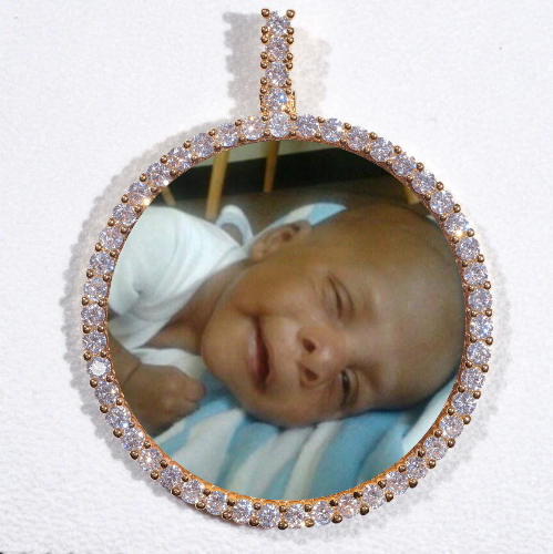LARGE 3D CIRCLE CUSTOM PICTURE PENDANT