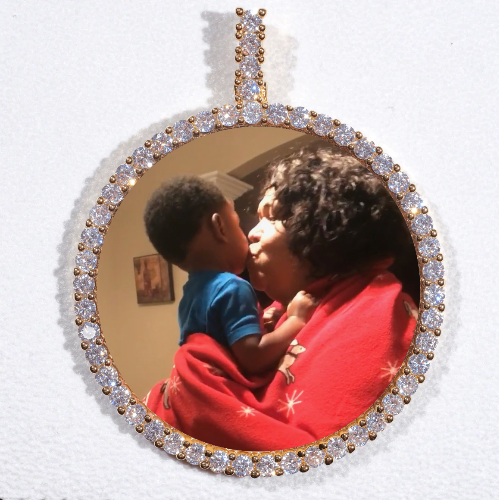 LARGE 3D CIRCLE CUSTOM PICTURE PENDANT