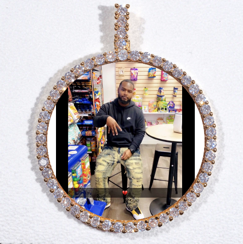 LARGE 3D CIRCLE CUSTOM PICTURE PENDANT