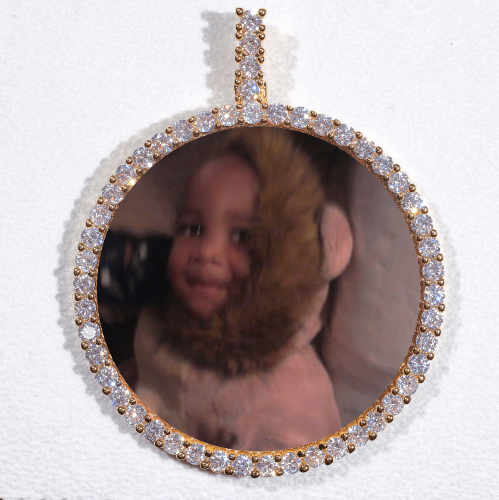 LARGE 3D CIRCLE CUSTOM PICTURE PENDANT