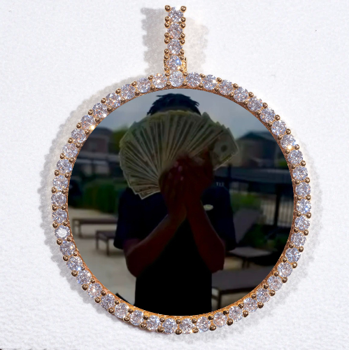 LARGE 3D CIRCLE CUSTOM PICTURE PENDANT