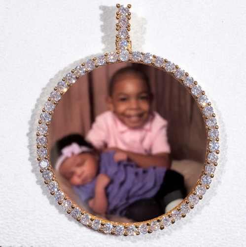 LARGE 3D CIRCLE CUSTOM PICTURE PENDANT