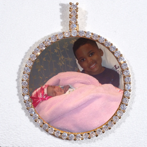 LARGE 3D CIRCLE CUSTOM PICTURE PENDANT