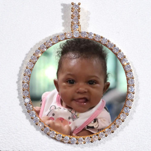 LARGE 3D CIRCLE CUSTOM PICTURE PENDANT