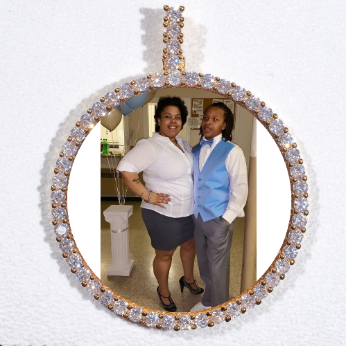 LARGE 3D CIRCLE CUSTOM PICTURE PENDANT