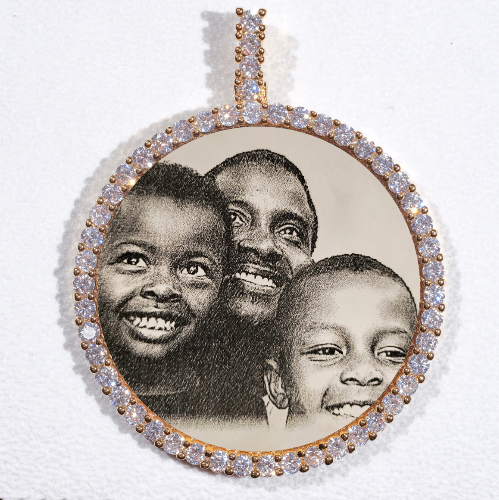 LARGE 3D CIRCLE CUSTOM PICTURE PENDANT