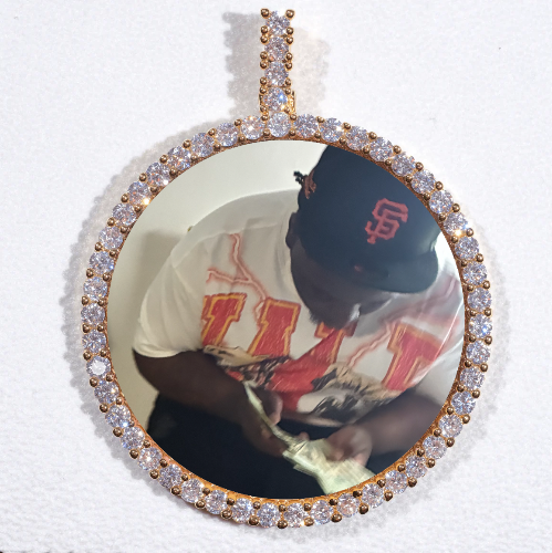 LARGE 3D CIRCLE CUSTOM PICTURE PENDANT