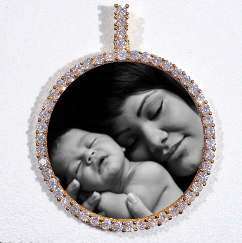 LARGE 3D CIRCLE CUSTOM PICTURE PENDANT