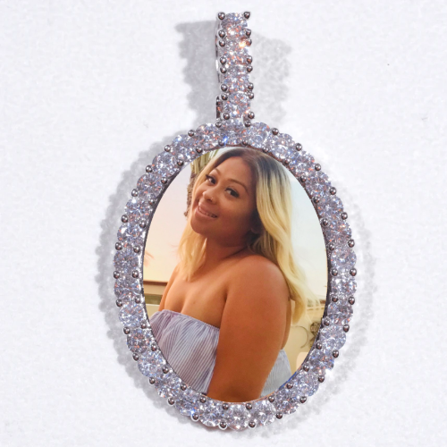 Large 3D Oval Custom Picture Pendant