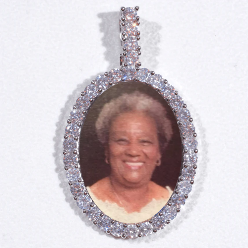 Large 3D Oval Custom Picture Pendant