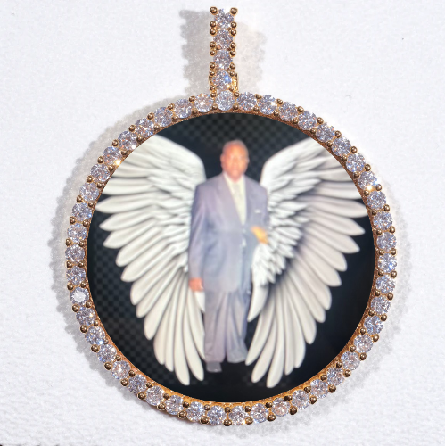 LARGE 3D CIRCLE CUSTOM PICTURE PENDANT